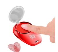 Fingerprint Ink Pad - Portable Thumbprint Pad, Waterproof | Red Quick-Drying Professional Stamp with Lanyard Ideal Identification, Notary, Security, Law Enforcement, Fingerprint Cards, Document Sign