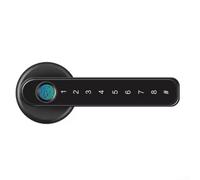 Fingerprint Interior Door Lock, biometric Smart Door Handle, Student Dormitory, Bedroom, Home Office Lock(Black)