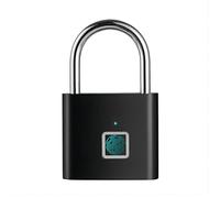 Fingerprint Lock, Fingerprint Padlock, Smart Padlock, Locker Locks, Smart Lock with USB Rechageable, Suitable for Gym Locker, School, Sports, Storage (Black)