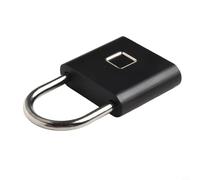 Fingerprint Lock Padlock with USB Charging Cable, Zinc Alloy Body and 304 Stainless Steel Shackle for Cabinet Door Dormitory Storage Box Locker