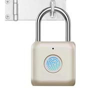 Fingerprint Locker Lock - Stainless Steel, 1.3x0.43x2.32in Keyless Smart Padlock | IPX2 Waterproof, Biometric Security for Gym, School, Suitcase, Cabinets, USB Rechargeable