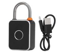 Fingerprint Padlock 20 Fingerprints Stored,Locks for Lockers Water Proof Rechargeable LED Indicator Biometric Smart Padlock for Lockers, Cabinets, Gates, Fences, Etc.