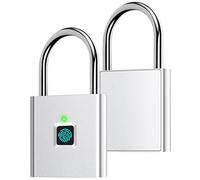 Fingerprint Padlock, AICase Bluetooth Lock APP Remote Unlock, Smart Padlock, Fingerprint Lock, Keyless Biometric Lock Suitable for Backpack, Bike, School Locker, Gym Locker Lock, Silver(bluetooth)
