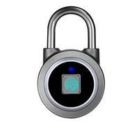 Fingerprint Padlock, Bluetooth Lock, Mobile APP, MEGAFEIS Smart Padlock with Keyless Biometric, Water Resistant, Suitable for Gym, Sports, Bike, School, Locker and Storage(Grey)