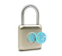Fingerprint Padlock eLinkSmart Digital Padlock Locker Lock Metal Keyless Combination Padlock for Gym Locker, School Locker Backpack Suitcase Luggage Gold
