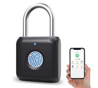Fingerprint Padlock, Eseesmart Small Combination Pad Lock, Biometric Keyless Padlock USB Charging Smart Padlock, Gym Lock for Locker Luggages Suitcases