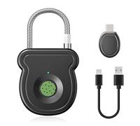 Fingerprint Padlock, Keyless Smart Lock with 0.5s Unlock, Stores 20 Fingerprints, USB-C Emergency Charging, Low Power Alert, Anti-Theft Security for Luggage, Gym Locker, Drawer, Wardrobe