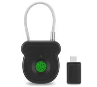 Fingerprint Padlock, Keyless Smart Padlock, 0.5s Unlock with 20 Fingerprints, USB-Key, Emergency Unlock Code, Low Power Warning, Anti-Theft for Suitcase, Drawer, Wardrobe