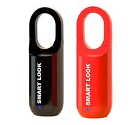 Fingerprint Padlock Mini Smart Padlock Keyless USB Charging Biometric High Security Lock for Gym Locker, Shed Locker, Storage Units, Luggages, Suitcases (Black+Red)