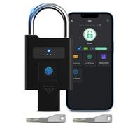 Fingerprint Padlock with Key, Dhiedas 64mm Heavy Padlock Outdoor with Phone App, Pad Lock with 8mm Steel Shackle for Garage, Gate, Shed, Fence, Warehouse, 8000 Fingerprint Unlocking Times