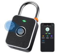 Fingerprint Padlock, zeroto Smart Fingerprint Gym Locker Lock with App Controlled, Weatherproof Electronic Keyless Biometric Padlock Suitable for Gym School Locker, Gates, Fence and Storage Backpack