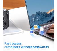 Fingerprint Reader - Black PC 2.06x1.7x0.12cm | Fingerprint Logger | Matching Dongle For Biometric Authentication Security Access Control Laptop PC USB Device Safe Home Office Personal Use