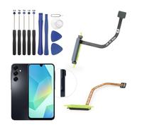 Fingerprint Sensor Flex Cable Replacement for Samsung Galaxy A16 5G A166B/A166U Power On Off Button Flex Cable with Tools(Blue-Black)