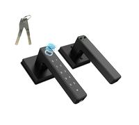 Fingerprint Smart Door Lock, Biometric Door Handle Lock with Code and Key*2,Digital Touch for Front Door Home, Apartment,Bedroom,Office, Black