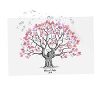 Fingerprint Tree Canvas - Fingerprint Tree Wedding Guestbook Canvas | Personalised Baby Shower Guestbook | Alternative Guest Book | DIYY Creative Sign-in Book Waterproof for Wedding, Graduation
