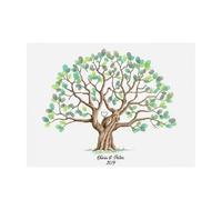 Fingerprint Tree Canvas Guest Book, Fingerprint Tree Canvas Guest Book DIY 42x30cm for Graduation Wedding Birtay