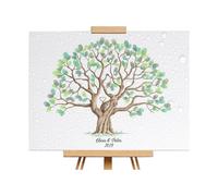 Fingerprint Tree Wedding GuestBook Canvas Signature Poster Coloured Selection Canvas for Wedding Personalised Baby Shower GuestBook 30 X 42 Cm