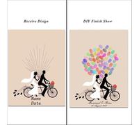 Fingerprint Tree Wedding Guestbook Wedding Fingerprint Tree Guest Book Signature Painting Couple's Kiss Thumbprint Party Best Wishes +Ink Pad(Color01,35x50cm 14x20inch)