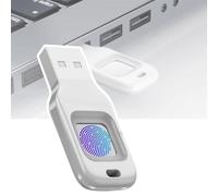 Fingerprint Unlock Usb Flash Drive, Security Password Protection Usb Disk ，Encrypted Drive, Encrypted Storage Bar For Android/Pc(Silver+32g)