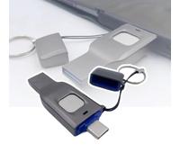 Fingerprint Unlocking Usb Flash Drive, Usb3.0, 20Mb/S, Android/Pc Partition Encrypted Storage, 0.5S Induction, Multi-Interface Compatible, (8 * 2 * 0.7Cm)(Grey+128g)