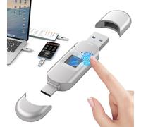Fingerprint USB3.0 Flash Drive, 64GB/128GB/256GB/512GB USB Drive for iPhone 15/iPad/Android/Windows/Mac - High-Speed Data Transfer, 60 Fingerprint IDs Allowed Memory Stick 512GB