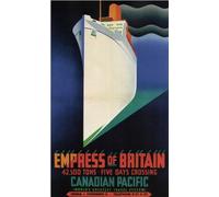 Fingerprints Empress Of Britain Canadian Pacific Reproduction Vintage Travel Poster VSHIP047 Art Paper A1 Size