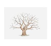 Fingerprints Tree Fingerprint Guest Book Wedding Canvas Signature Poster Fingerprint Signature Painting Waterproof Creative DI Y Sign-in Book for Wedding Reception Keep The Memor-y 30 X 42cm