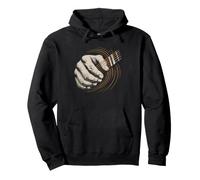 Fingerstyle Acoustic Guitar Distressed Vintage Illustration Pullover Hoodie