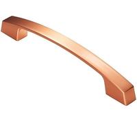 Fingertip Bridge Cabinet Pull Handle 160mm Hole Centres, Satin Copper