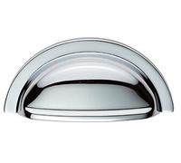 Fingertip Design OXFORD Cabinet Cupboard Door CUP PULL Handle, 76mm Hole Centres (Polished Chrome)
