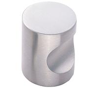 Fingertip Design Solid Stainless Steel Cylindrical Cabinet Knob - Satin Brushed Stainless Steel Finish (25mm)