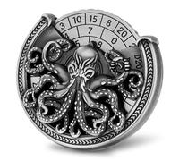 Fingertip Gyro, DND Dice Set, 7-in-1 Octopus Metallic D&D Dice, DND Starter Set, Octopus Roulette Dice Spinner for D&D Dice Set, D&D Gifts with Gift Box, Role Playing Board Game Accessories, Silver