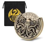 Fingertip Gyro, DND Dice Set, 7-in-1 Octopus Metallic D&D Dice, DND Starter Set, Octopus Roulette Dice Spinner for D&D Dice Set, D&D Gifts with Gift Bag, Role Playing Board Game Accessories,Bronze