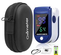 Fingertip Pulse Oximeter, x2 AAA Battery(included), Carrier Case & Lanyard, Finger Blood Oxygen Saturation Checker Heart Rate Stats Detection NHS O2 Monitor Accessories for SpO2 Levels Detector