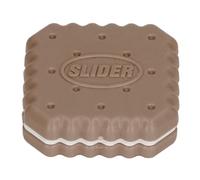 Fingertip Slider Toy - Quiet Magnetic Push Slider for Stress Relief and Focus, Portable Biscuit Shape for Anxiety and ADHD Calming (Brown)