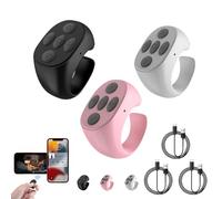 Fingertip Wireless Bluetooth Remote Control, 2 Pieces Wireless Finger Scroller, Blue-Tooth Finger Ring Page Turning Remote Control for Phones Tablets Flip Page (3PCS)