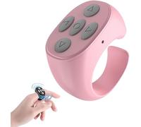 Fingertip Wireless Bluetooth Remote Control - 2025 New Video Scrolling Ring Remote Control Page Turner Bluetooth Ring Scroller - Scrolling Rings Rechargeable Camera Video Recording Remote (Pink)