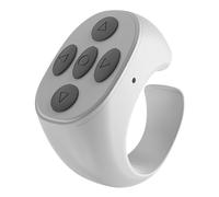 Fingertip Wireless Bluetooth Remote Control, Remote Scrolling Ring, Wireless Page Turner, Bluetooth Camera Video Recording Remote, Photo Taking Video Recording Remote for Phones Tablets (White)