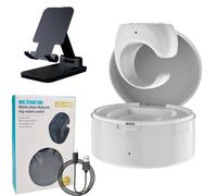 Fingertip Wireless Bluetooth Remote Control, Scrolling Ring with Charging Case, Bluetooth Remote Control Page Turner, Finger Remote for iphone/Android, Adapt To All Apps (White)