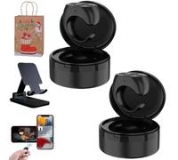 Fingertip Wireless Bluetooth Remote Control, Scrolling Ring with Charging Case, Portable Remote Control Ring, for Remote Controls Shutter/Clicker, Turn Pages,Volume Control, for Phone Tablets (2*A)