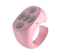 Fingertip Wireless Bluetooth Remote Control - Smart Remote Ring, Page Turner, Camera Shutter, Finger Scroller (Pink)