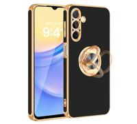 Fingic for Samsung Galaxy A15 5G Case[with 360° Ring Holder Stand][Support Magnetic Car Mount] Kickstand Case for Women Girls Boys Slim Thin Shockproof Phone Cover for Samsung Galaxy A15 5G/4G,Black