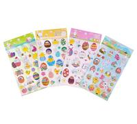 FINGOOO 90 Pieces Easter Fun Stickers for Kids, 3D Craft Card Making Self Adhesive Stickers Party Bag Fillers Party Favour