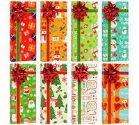 FINGOOO Christmas Cach Holder, 16 Pcs Gift Card Holder Boxes with Bows and Tags for Money Cards Party Favour