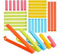 FINGOOO Food Clips Bag Sealing Clips, 27 Pcs Food Bag Clips in 5 Colors, Reusable Plastic Bag Clips for Sealing Food Storage Bags Sandwiches Snacks