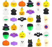 FINGOOO Halloween Party Bag Fillers, 24PCS Squishy Toys Halloween Silicone Toy Mini Squeeze Slow Rising Gift for Kids