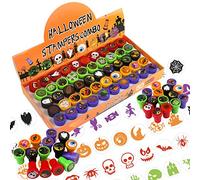 FINGOOO Halloween Stamps for Kids - 50 Pcs Self-Ink Plastic Stamps for Party Favors & Bags