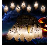FINGOOO Halloween String Lights 3 metres 20 Pieces Ghosts Light Room Garden Decoration Light Up for Halloween Decoration Assorted Colours
