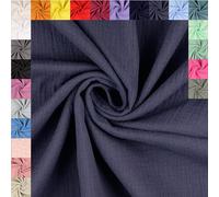 fingsi 5028 Muslin Cotton Fabric Sold by the Metre (Denim Blue, 2.0 m) - 24 Different Colours