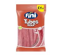 Fini Sour Strawberry Tubes | Case of 12 x 140g | Tangy Fruit Candy Pencils | Halal Certified